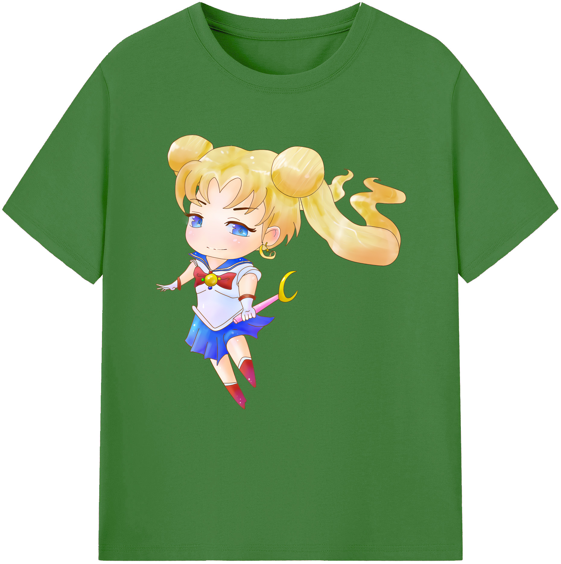 （画像用） 美少女戦士セーラームーン 愛野 美奈子 あいの みなこ Sailor Moon Aino Minako レディースカジュアルプリントTシャツ（綿100％）
